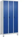 Garderobenschrank Classic Plus H1950xb900xt500mm Lichtgrau/enzianblau 3 Abt.c+p