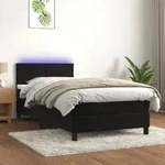 Boxspringbett Mit Matratze & Led Schwarz 90x200 Cm Samt Vidaxl