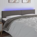 Led Kopfteil Grau 180x5x78/88 Cm Kunstleder Vidaxl