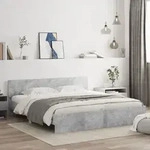Bettgestell Mit Kopfteil Betongrau 200x200 Cm Vidaxl