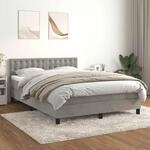 Boxspringbett Mit Matratze Hellgrau 140x200 Cm Samt Vidaxl