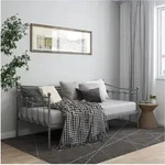 Schlafsofa Bettgestell Grau Metall 90x200 Cm Vidaxl