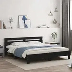 Bettgestell Mit Kopfteil Schwarz 200x200 Cm Holzwerkstoff Vidaxl