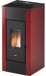 Pelletofen Cristal 9 Metall Rot 8,5 Kw Pellet Air Kamin Kaminofen Bel&uuml;ftet -...