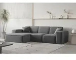 Fun Moebel - Ecksofa Designersofa Celes Premium Stoff Opera Velvet Dunkelgrau