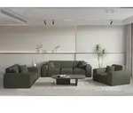 Sofaset Designersofa Celes Premium 3-2-1 In Stoff Ascot Bukla Moosgr&uuml;n