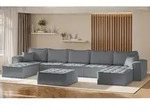 Fun Moebel - Wohnlandschaft Sofa U-form Modulsofa-set 6-teilig Sande Stoff Alpine