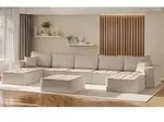 Wohnlandschaft Sofa U-form Modulsofa-set 6-teilig Sande Stoff Alpine Toffee