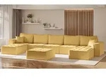 Wohnlandschaft Sofa U-form Modulsofa-set 6-teilig Sande Stoff Raven Honiggelb