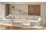 Wohnlandschaft Sofa U-form Modulsofa-set 6-teilig Sande Stoff Alpine Beige