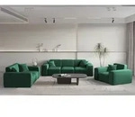 Sofaset Designersofa Celes Premium 3-2-1 In Stoff Opera Velvet Gr&uuml;n