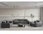 Sofaset Designersofa Celes Premium 3-2-1 In Stoff Opera Velvet Dunkelgrau