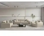 Sofaset Designersofa Celes Premium 3-2-1 In Stoff Opera Velvet Beige