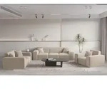 Sofaset Designersofa Celes Premium 3-2-1 In Stoff Opera Velvet Sand