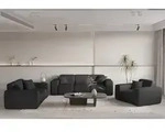Sofaset Designersofa Celes Premium 3-2-1 In Stoff Scala Schwarz