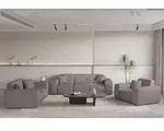 Fun Moebel - Sofaset Designersofa Celes Premium 3-2-1 In Stoff Scala Taupe