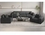 Sofaset Designersofa Celes Premium 3-1-1 In Stoff Scala Anthrazit