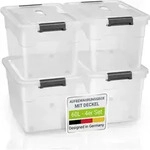 Aufbewahrungsbox Mit Deckel - Kunststoff Boxen Gro&szlig;, Stapelbar, Transparent - Box