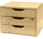 Dema - Universal Schubladenbox Holz / Holzbox Sb3 Mit 3 Schubladen Nachttisch