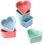 6 Lurch Flexiform Cupcake-f&ouml;rmchen, Herzform, 7,5 X 7 X 3,5 Cm, Pastellfarbenmix