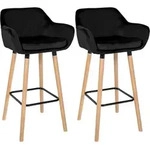 Clp - 2er Set Barhocker Grant Samt Schwarz