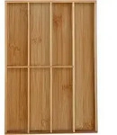 Relaxdays - Besteckkasten, 7 F&auml;cher, Bambus, Schubladenkasten F&uuml;r Besteck &