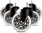 5er Set B&uuml;rostuhlrollen 11x22mm Leise Hartbodenrollen 73mm &Oslash; 35mm