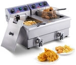 Vevor - Kommerzielle Elektrische Fritteuse, 24 L Fassungsverm&ouml;gen, Fritteuse...