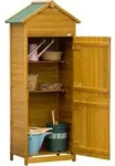 Outsunny Gartenschrank Holz, Ger&auml;teschuppen Wetterfest 79x49x191,5cm,...
