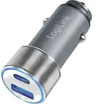 Logilink - Usb Ladeger&auml;t 36 W 1x Usb-a, 1x Usb-c&reg; Usb Pd Silber Kfz Usb Power