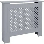 Ecd Germany Heizk&ouml;rperverkleidung Mit Wabenmuster 78x19x82 Cm Grau Aus Mdf Lackiert