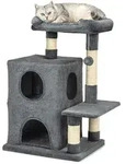 Lionto Kratzbaum F&uuml;r Katzen 80 Cm, Mit 2 H&ouml;hlen, Liegebett & Spielball,