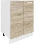 Ebuy24 - Esilo K&uuml;chenunterschrank 60 Cm 2 T&uuml;ren Wei&szlig;, Eiche Dekor.