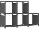W&uuml;rfel-regal 5 F&auml;cher Grau 103x30x72,5 Cm Stoff Vidaxl