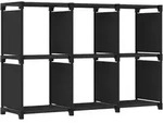 W&uuml;rfel-regal 6 F&auml;cher Schwarz 103x30x72,5 Cm Stoff Vidaxl