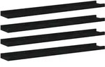 Wandregale 4 Stk. Schwarz 80x9x3 Cm Vidaxl