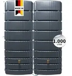 4rain - Slim Wandtank-set 1000 Liter Graphite Grey, 2 X Slim 500 Liter Inkl.