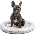 Lionto Rundes Hundebett Hundekissen Hundesofa Katzenbett Donut (m) 65 Cm, Grau