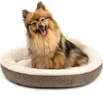 Lionto - Rundes Hundebett Hundekissen Hundesofa Katzenbett Donut (s) 55 Cm, Braun