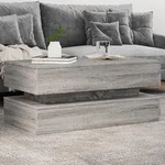 Couchtisch Mit Led-leuchten Grau Sonoma 90x50x40 Cm - Vidaxl