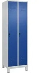 Garderobenschrank Classic Plus H1950xb600xt500mm Lichtgrau/enzianblau 2 Abt.c+p