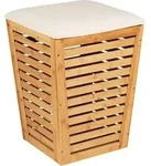 W&auml;schekorb Mit Sitzfl&auml;che, 55 L, Bambus, Wenko
