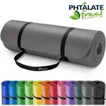 Tresko&reg; Yogamatte Fitnessmatte Gymnastikmatte Pilates 185x60x1,5cm Grau