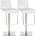 Clp - 2er Set Barhocker Limon Kunstlederbezug Wei&szlig; Edelstahl
