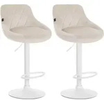 Clp - 2er Set Barhocker Lazio Samt Creme Wei&szlig;