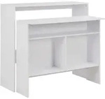 Bartisch Mit 2 Tischplatten Wei&szlig; 130x40x120 Cm - Vidaxl