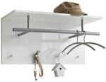 Prolenta Premium Wandgarderobe 72x29,3x34,5 Cm Hochglanz-wei&szlig;