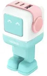 Ugreen Nexode Rg (robot Gan) Wandladeger&auml;t, 2x Usb-c + Usb, 65w (rosa - Blau)