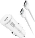 Cellularline - Kfz-lader-set 25w Usb C Wei Inkl. Kabel F&uuml;r Samsung Type-c