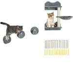 Katzen Kletterwand, 4-teilig, Katzenkletterwand, Inkl. 1 X Sprungturm, 3 X